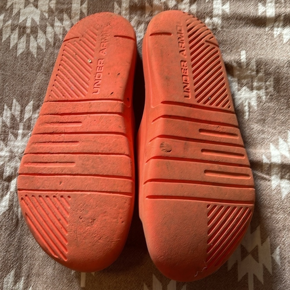Under Armour Orange Slides size 11 5/$20 - Picture 2 of 3